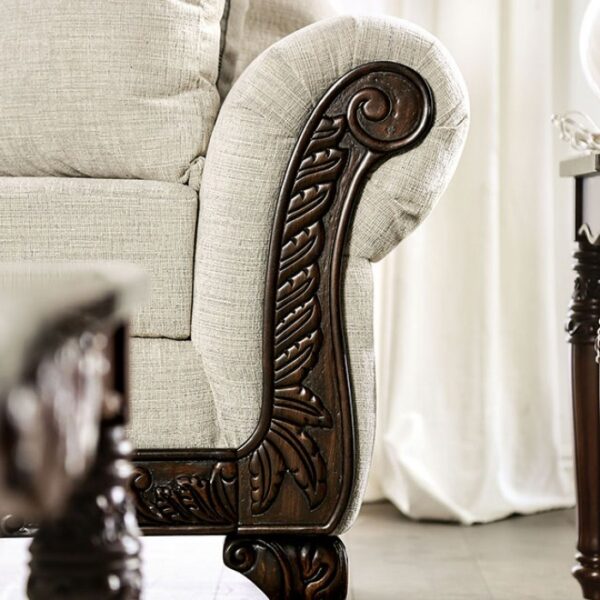 Cassani Loveseat in Light Gray & Walnut – SM7756-LV by Furniture of America - Image 3