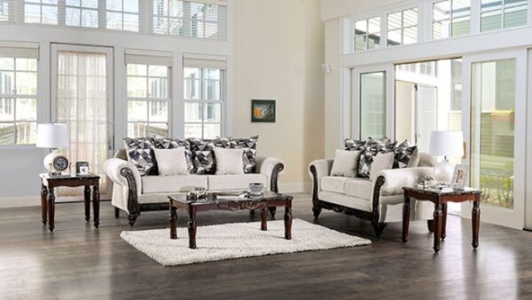 Cassani Loveseat in Light Gray & Walnut – SM7756-LV by Furniture of America - Image 7