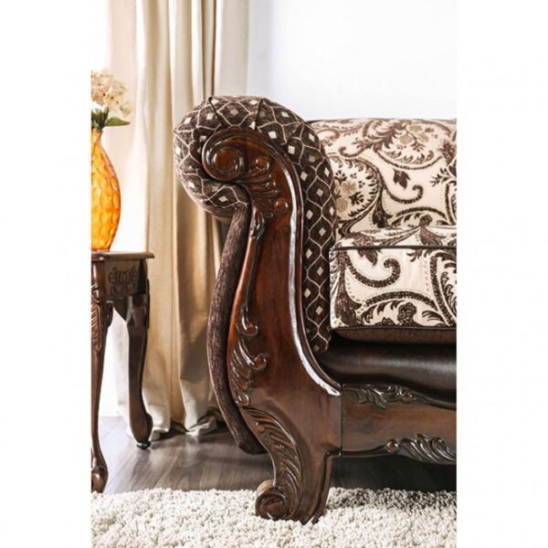 Quirino Traditional Loveseat in Light & Dark Brown – SM6416-LV by Furniture of America - Image 2