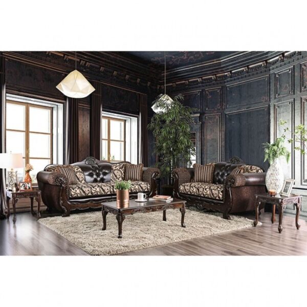 Quirino Traditional Loveseat in Light & Dark Brown – SM6416-LV by Furniture of America - Image 6