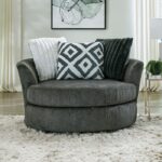 Loughlin Transitional Gun Metal Chenille Swivel Chair – SM5195-CH-SW  by Furniture of America