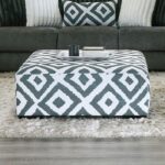 Loughton Transitional Gun Metal & Ivory Chenille Ottoman – SM5195-OT by Furniture of America