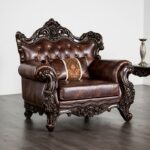 Palencia Traditional Dark Cherry & Brown Chair – FM65005BR-CH by Furniture of America