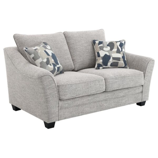 Tomkins Boucle Upholstered Loveseat Light Gray by Coaster Furniture - Image 2