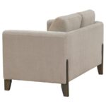 Islington Fabric Upholstered Panel Arm Loveseat Taupe by Coaster Furniture - Image 2