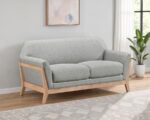 Vaughn Fabric Upholstered Flared Arm Loveseat Gray by Coaster Furniture