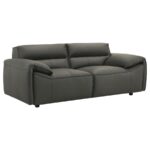 Buxton Top Grain Leather Upholstered Loveseat Graphite by Coaster Furniture