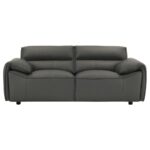 Buxton Top Grain Leather Upholstered Loveseat Graphite by Coaster Furniture - Image 2