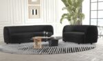 Versoix Contemporary Black Boucle Sofa – FM61003BK-SF by Furniture of America - Image 3