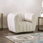 Aversa Contemporary Off-White Boucle Chair – FM61002WH-CH  by Furniture of America
