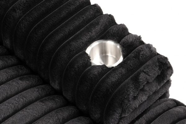 Tavedestrand Black Double Chaise Sofa with USB Ports – FM6900BK-PK by Furniture of America - Image 4