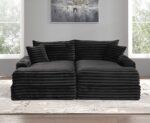 Tavedestrand Black Double Chaise Sofa with USB Ports – FM6900BK-PK by Furniture of America - Image 5
