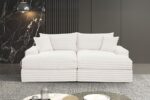 Tavedestrand White Double Chaise Sofa with USB Ports – FM6900WH-PK by Furniture of America - Image 2