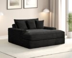 Veyrier Black 2-Arm Chaise with Cup Holders & USB Ports – FM6901BK-CE by Furniture of America - Image 4