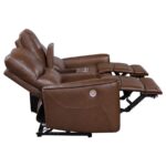 Greenfield Upholstered Power Reclining Loveseat Saddle Brown by Coaster Furniture - Image 5