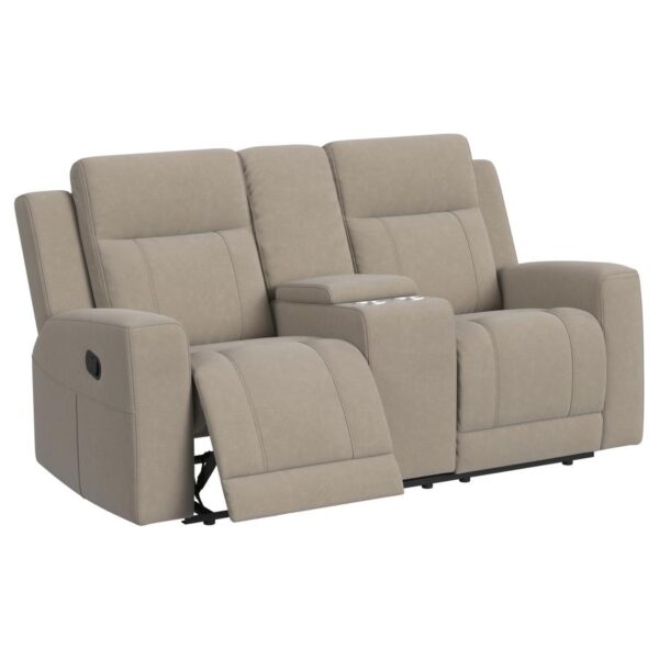 Brentwood Reclining Loveseat Taupe by Coaster Furniture - Image 3