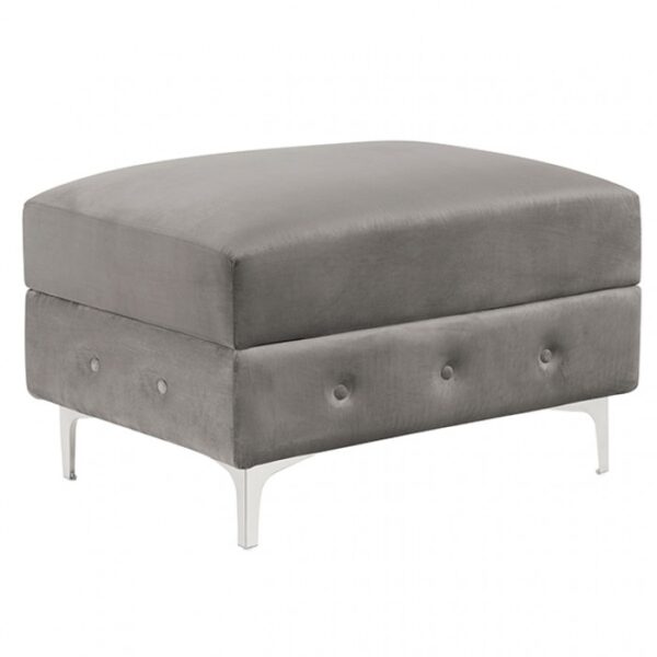 Ciabattoni Gray Ottoman – Transitional Tufted Flannelette Design CM6256GY-OT by Furniture of America - Image 5