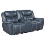Sloane Upholstered Padded Arm Reclining Loveseat Blue by Coaster Furniture