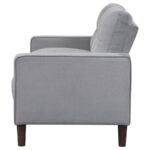 Bowen Upholstered Track Arm Tufted Loveseat Gray by Coaster Furniture - Image 3