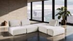 Stavanger Light Gray Bouclé L-Sectional Contemporary Modular Sofa FM63001LG-F by Furniture of America - Image 5