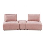 Stavanger Pink Curved 2-Seater Sofa with Ottoman Contemporary FM63001PK-D by Furniture of America