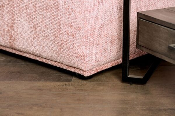 Stavanger Pink Curved 2-Seater Sofa with Ottoman Contemporary FM63001PK-D by Furniture of America - Image 3