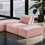 Stavanger Pink L-Sectional Sofa Contemporary Bouclé FM63001PK-F by Furniture of America