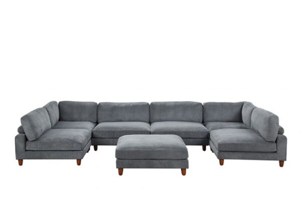 Dagenham Gray Sectional Sofa [A] – Contemporary Modular Design FM6800GY-A by Furniture of America - Image 2