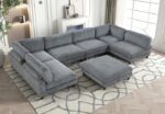 Dagenham Gray Sectional Sofa [A] – Contemporary Modular Design FM6800GY-A by Furniture of America - Image 3