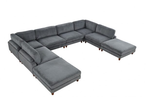 Dagenham Gray Sectional Sofa [B] – Contemporary Modular Comfort | FM6800GY-B by Furniture of America - Image 3