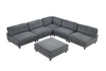 Dagenham Gray Sectional Sofa [C] Contemporary FM6800GY-C by Furniture of America - Image 2