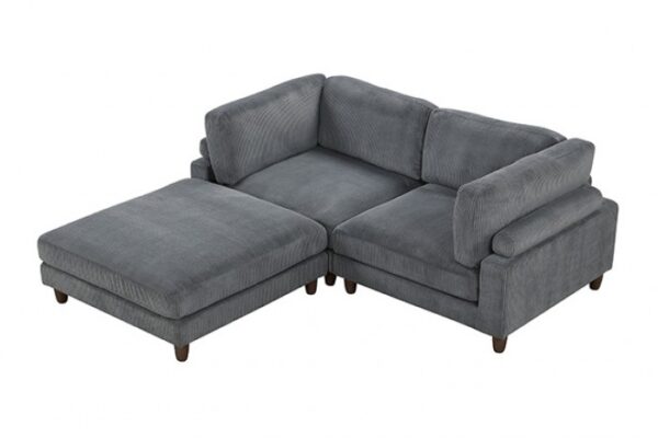 Dagenham Gray Sectional Sofa [D] – Contemporary  FM6800GY-D by Furniture of America - Image 2