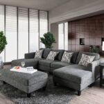 Lowry Gray Sectional Sofa with Ottoman CM6363-SET by Furniture of America