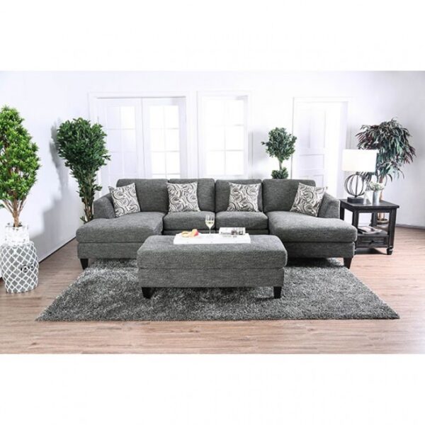 Lowry Gray Sectional Sofa with Ottoman CM6363-SET by Furniture of America - Image 4