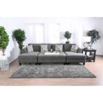 Lowry Gray Sectional Sofa with Ottoman CM6363-SET by Furniture of America - Image 3