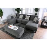Lowry Gray Sectional Sofa with Ottoman CM6363-SET by Furniture of America - Image 5