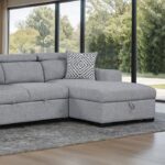 Chatteris Gray Contemporary Sectional Sofa with Sleeper & Storage FM64000GY-SECT-R by Furniture of America
