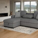 Chatham Gray Contemporary Sectional Sofa with Sleeper FM64005GY-SECT-L by Furniture of America