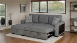 Chatham Gray Contemporary Sectional Sofa with Sleeper FM64005GY-SECT-L by Furniture of America - Image 2