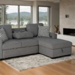Chatham Gray Contemporary Sectional Sofa with Sleeper FM64005GY-SECT-R by Furniture of America - Image 2