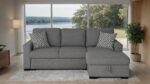 Chatham Gray Contemporary Sectional Sofa with Sleeper FM64005GY-SECT-R by Furniture of America