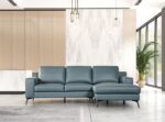 Stordal Contemporary Blue Leather Match Sectional Sofa FM69004BL-SECT-R by Furniture of America - Image 4
