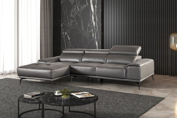 Vadso Contemporary Dark Gray Leather Match Sectional Sofa FM69005DG-SECT-L by Furniture of America - Image 6