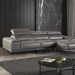 Vadso Contemporary Dark Gray Leather Match Sectional Sofa FM69005DG-SECT-R by Furniture of America