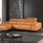 Vadso Contemporary Tangerine Leather Match Sectional Sofa FM69005LB-SECT-L by Furniture of America