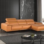 Vadso Contemporary Tangerine Leather Match Sectional Sofa FM69005LB-SECT-R by Furniture of America