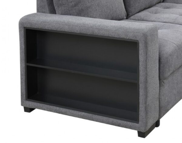 Stockwell Contemporary Dark Gray Sleeper Sofa Sectional FM6966DG-SECT by Furniture of America - Image 2