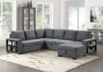 Stockwell Contemporary Dark Gray Sleeper Sofa Sectional FM6966DG-SECT by Furniture of America - Image 6