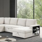 Stockwell Contemporary Beige Sleeper Sofa Sectional FM6966BG-SECT by Furniture of America