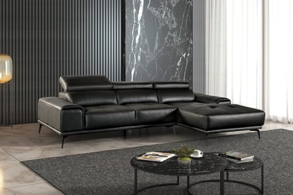 Vadso Contemporary Black Sectional with Right Chaise | FM69005BK-SECT-R by Furniture of America - Image 2